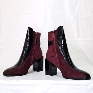 Torgeis Women's Fontaine Zip Closure Faux Leather Bootie, US 10, Red